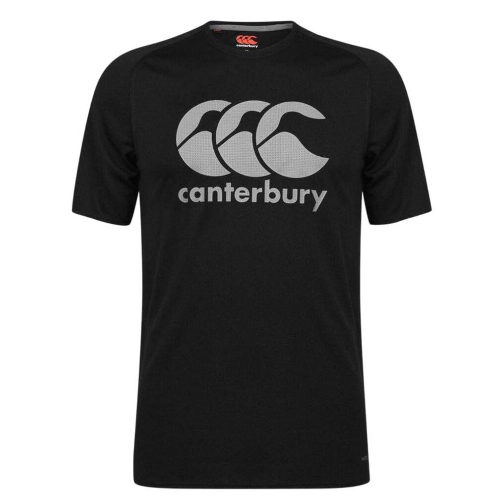 Canterbury Mens Essential Large Logo Vapodri T-Shirt / Black